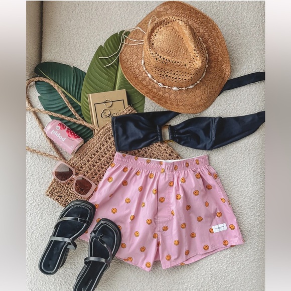 NWT CURATED BASICS FUN IN THE SUN☀️PATTERNED FASHION BOXERS-SMILEY FACE🙂,S,BNWT - Picture 5 of 8